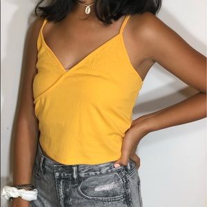 Pacsun basics yellow cropped cami